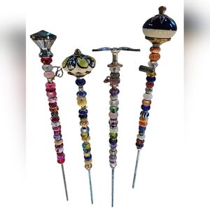 4 HandCrafted Decorative Plant Stakes, New